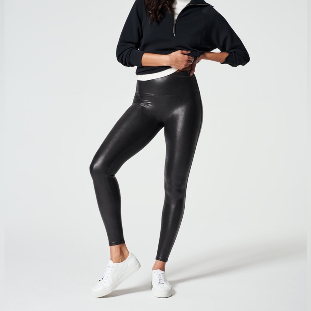 Spanx Faux Leather Leggings Black Size Medium